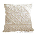 macrame long decorative pillow